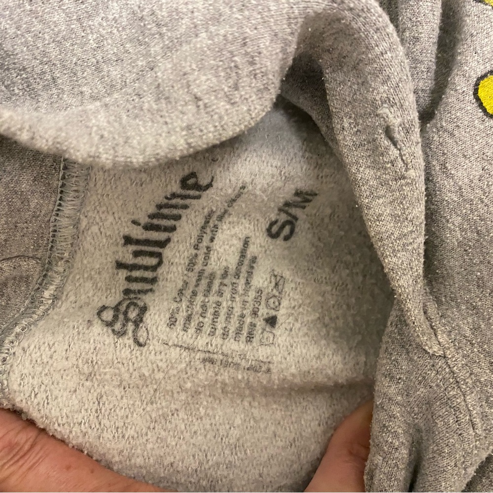 Rare Vintage Y2K Sublime Gray Hoodie SkateStyle Sk8 Small Medium Band Sun Boho - Picture 6 of 7